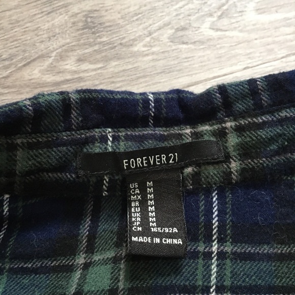 Forever 21 Soft Flannel - Blue and Green - Picture 3 of 4